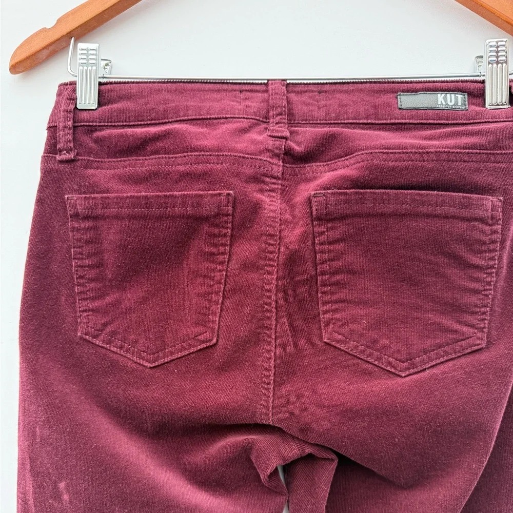 Kut From The Kloth Karen Baby Boot Cut Maroon Corduroy Trousers Size 00 - Picture 10 of 13